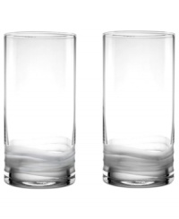 An everyday luxury, Wave highball glasses shine in stunning mouth-blown crystal. Organic shaping and hand-carved detail distinguish a modern silhouette with the effortless polish of Donna Karan by Lenox.