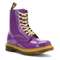 Dr. Martens Women's Pascal Boot,Purple/Acid Yellow Patent,3 UK/5 M US