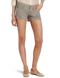 AG Adriano Goldschmied Women's Daisy Short, Off White/Brown Stripe, 28