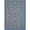 Safavieh Courtyard Collection CY2098-3103 Blue and Natural Indoor/Outdoor Area Rug, 4-Feet by 5-Feet 7-Inch