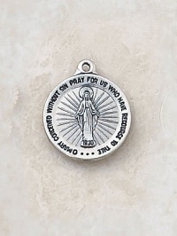 Sterling Silver Women's Miraculous Round Our Lady Virgin Mary Medal Necklace Jewelry