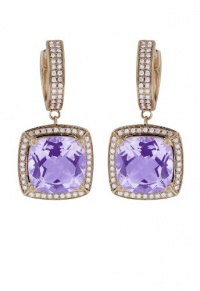 Effy Jewlery 14K Rose Gold Amethyst and Diamond Earrings, 7.53TCW