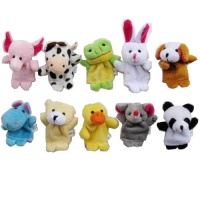 10pcs Velvet Animal Style Finger Puppets Set