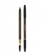 A dual-purpose tool for well-behaved eyebrows. The precision pencil redefines the line while the brows are tamed with the spiral brush.