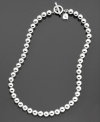 Classic, comfortable shining silvertone beads that will enhance any outfit. Necklace by Lauren Ralph Lauren. Approximate length: 16 inches.