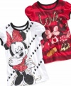 All that glitters is gold. Shiny gold foil accents on these ruched-sleeve Minnie tees from Disney.