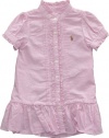 Ralph Lauren Baby Girl's Ruffle Oxford Dress (12 Month, Pink)