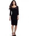 Catherine Malandrino Women's 3/4 Sleeve Pointelle Dress