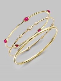 From the Rock Candy® Collection. A delicately crafted piece with five ruby cabochon stations to create a wonderfully unique style. 18k goldRuby cabochonsSlip-on styleDiameter, about 2¾Imported 