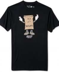 This playful tee by Hybrid celebrates the scum bag in us all.