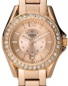 Fossil Women's ES2889 Riley Rose Gold Dial Watch