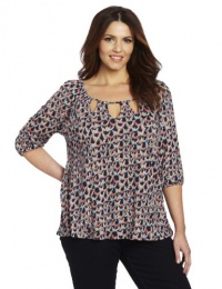 Lucky Brand Women's Plus-Size Deco Shells Kayla Top