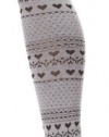 Jessica Simpson Women's Fairisle Heart Sweater Tight Socks