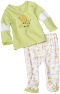 Absorba Baby-Boys Newborn 2-Piece Jungle Friends Footed Pant Set