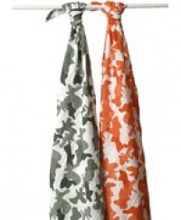 aden + anais Muslin Wraps 2-Pack - Green and Orange Camo