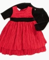 Adorable she'll be is this crinkled two tiered dress by Bluberi Boulevard with complementary shrug.