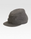 A military-inspired design, finished in textured alpaca wool. Alpaca woolBrim, about 2Dry cleanMade in USA of imported fabric 