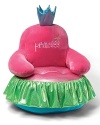 A royal addition to her doll play, this plush Princess throne chair boasts a cute crown top and contrast ruffled trim.