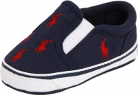 Ralph Lauren Layette Bal Harbour Crib Shoe (Infant/Toddler),Navy/Red Canvas,3 M US Infant