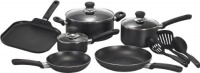 T-fal A113SC84 Family Cooking Nonstick Interior and Experior Oven Safe Dishwasher Safe 12-Piece Cookware Set, Black