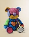 In a patchwork of patterns, this friendly bear is the perfect plush plaything.8½W X 14½H X 7½DCottonWashable surfaceImported