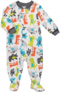 Carter's Boys White Fleece Dinosaur Footed Pajama Sleeper 6 Months-4T