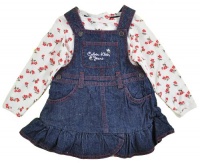 Calvin Klein Newborn Girls 2Pc Denim Dress Set (6/9M)