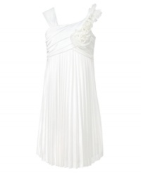 She'll look like an angel outfitted in this beautifully pleated creation from Sequin Hearts.