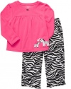 Carter's Girls 2T-4T Zebra Love Microfiber Poly Pajama Set