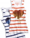 GUESS Kids Girls Striped Tank Top with Sequins, DARK BLUE (6X)