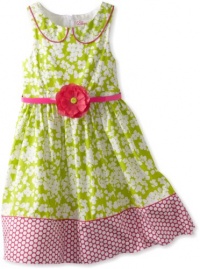 Bloome Girls 7-16 Floral Dress, Lime/Pink/White, 10