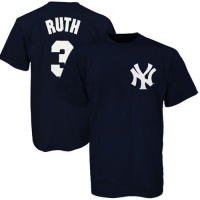 MLB Majestic New York Yankees #3 Babe Ruth Youth Navy Blue Cooperstown Player T-shirt