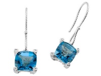 Genuine Blue Topaz Earrings by Effy Collection® in 14 kt White Gold