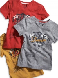 GUESS Kids Boys Big Boy Authentic Denim Co. Tee, GREY HEATHER (8/10)