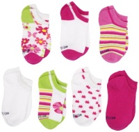 Stride Rite Girls 2-6X Promo Fun Stripes And Daisies 7 Pack No Show Socks, Multi, 5/6.5 (Shoe Size 3-7)