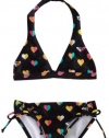 Roxy Kids Girls 2-6X Shore Halter Swimwear Set, New Black, 4