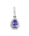 Effy Jewlery 14K White Gold Tanzanite and Diamond Pendant, .96 TCW