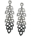 Fashion falls gently this season with these cascade earrings from Style&co. With teardrop accents embellished with glass crystals and a two-tone finish. Crafted in hematite and jet tone mixed metal. Approximate drop: 3 inches.