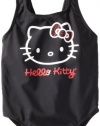 Hello Kitty Girls 7-16 1 Piece with Rhinestones, Black, 7/8