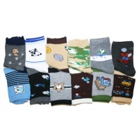 Kids Assorted Designs Crew Socks, 12 Pairs Per Pack.