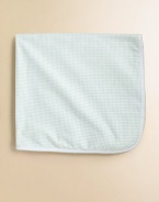 Soft, cozy cotton with allover print on one side and gingham print on the other. One size Cotton; machine wash Imported