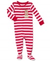 She'll be ready to put out the milk and cookies in this darling striped gingerbread footed coverall from Carter's.