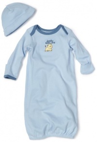 Little Me Baby-boys Newborn Lovable Lion Gown and Hat, Light Blue, 0-3 Months