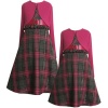 Size-6 BNJ-6917B 2-Piece FUCHSIA-PINK GRAY METALLIC SILVER PLAID RHINESTONE O-RING RUFFLE WAISTLINE Girl Dress & Shrug Outfit Set,B36917 Bonnie Jean LITTLE GIRLS