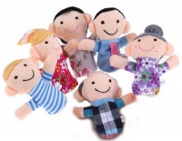 Family Finger Puppets - People Includes Mom, Dad, Grandpa, Grandma, Brother, Sister