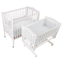 BreathableBaby Breathable Bumper for Portable and Cradle Cribs, White