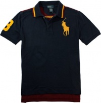 Polo Ralph Lauren Boys Color-Blocked Mesh Polo (Medium (10-12), French Navy)