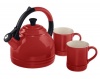 Le Creuset Enamel on Steel Kettle and Mug Gift Set, Cherry