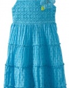 Bloome Girls 7-16 Polka Dot Tiered Crochet Sundress, Blue, 10