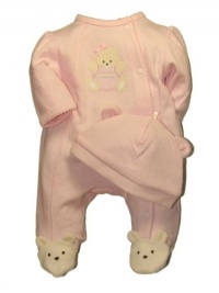 Little Me Bear Layette Pink, 3 Months